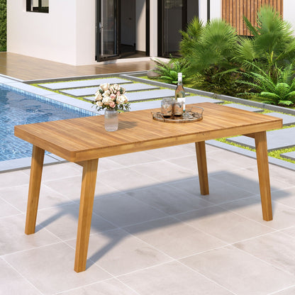 Acacia Wood Outdoor Dining Table With Slats