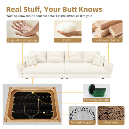 Deep Seat Sofa Bed With Ottoman and Soft Pillows