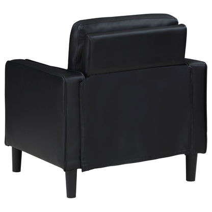 Weld 3pc Faux Leather Sofa Set with Wooden Legs