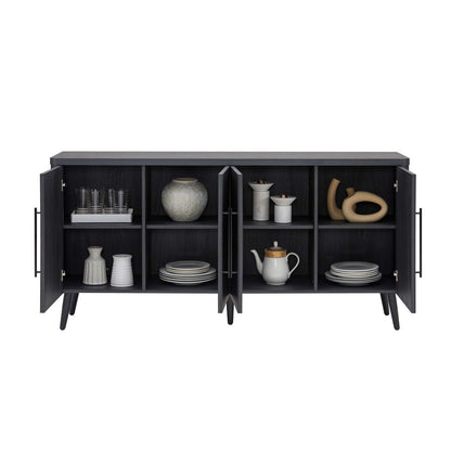 Mid-Century Modern Sideboard in dark gray with adjustable shelves on Tampa Home & Garden Store