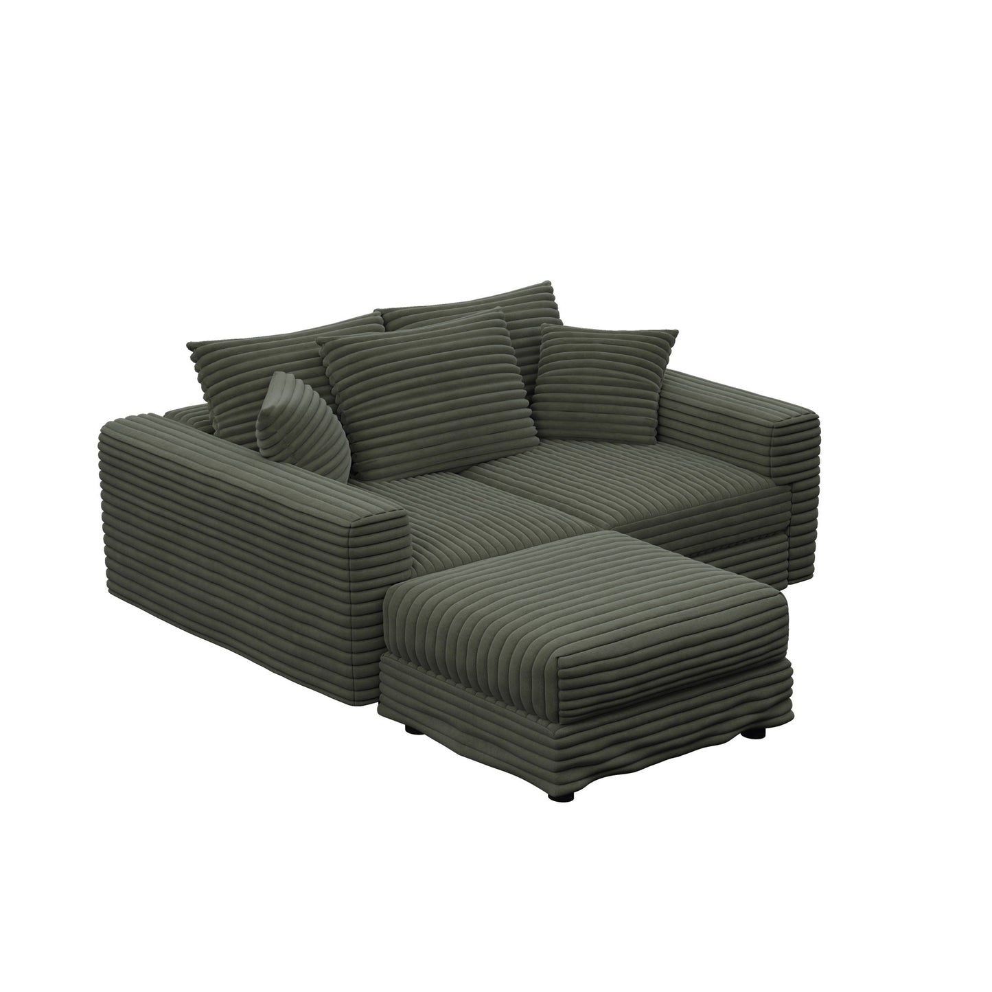 Convertible Sofa With Deep Seat and Pillows