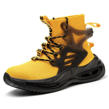 Breathable Flying Woven Safety Shoes for Men