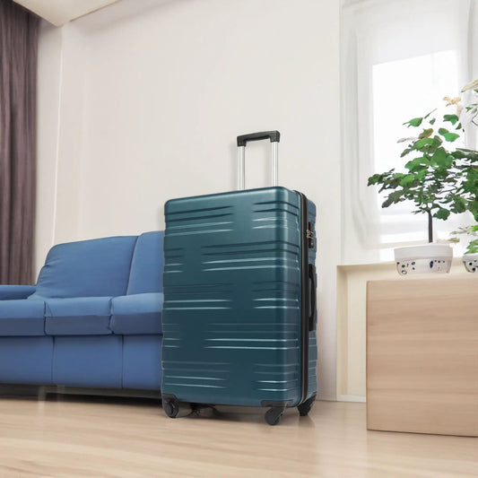 Merax blue TSA lock spinner wheels ABS hardside suitcase, 2-piece set on Tampa Home & Garden Store