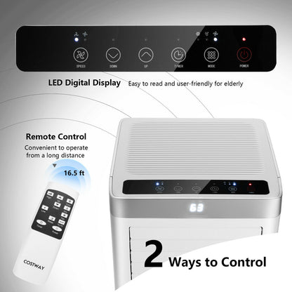 Aire acondicionado portátil 3 en 1 de 8000 BTU con control remoto - Blanco