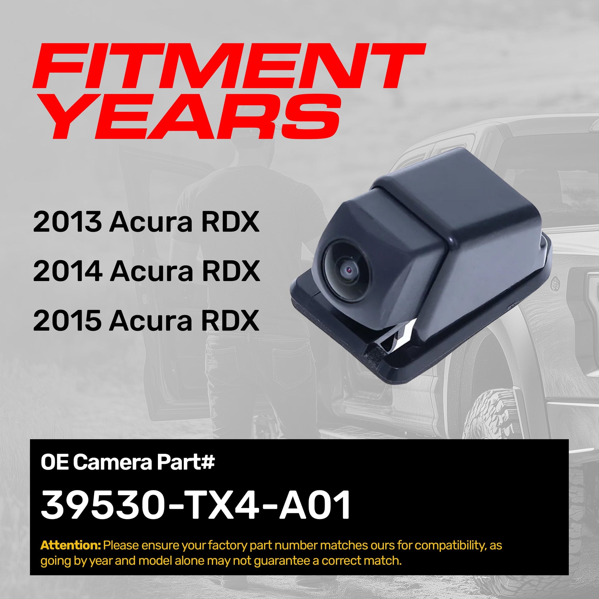 Acura RDX OEM backup camera 2013-2015, part 39530-TX4-A01, Master Tailgaters on Tampa Home & Garden Store