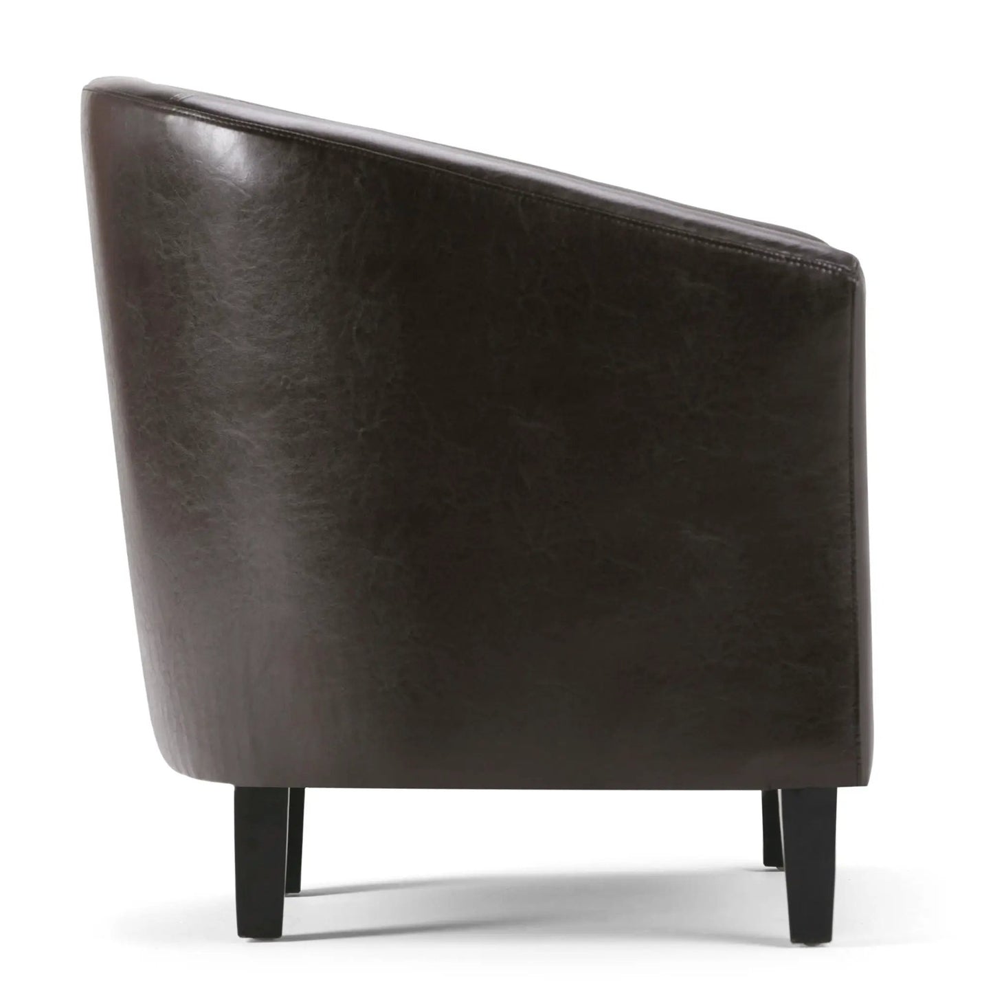 Austin Transitional Tub Chair dark brown leather with black legs Unique Piece Furniture on Tampa Home & Garden Store