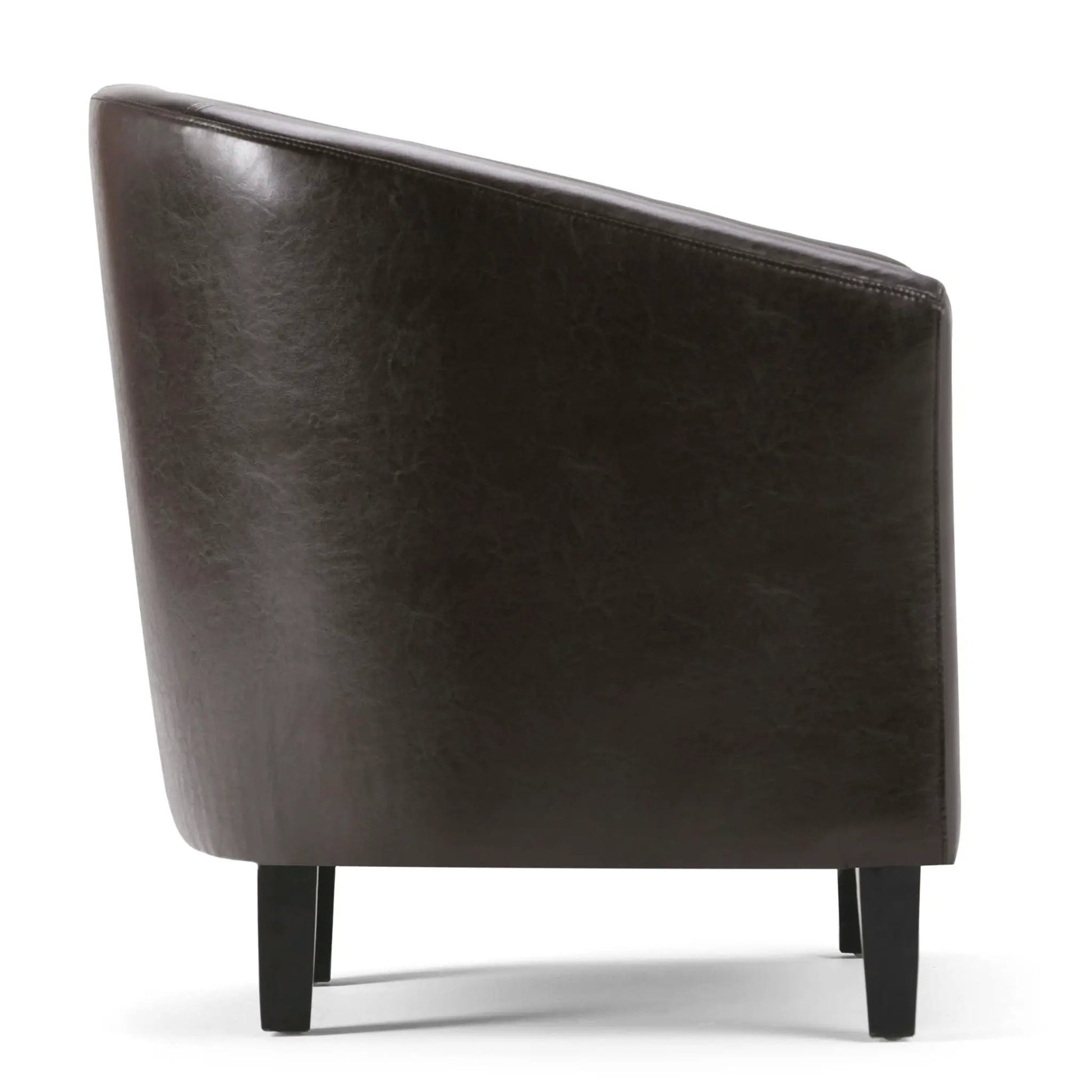 Austin Transitional Tub Chair dark brown leather with black legs Unique Piece Furniture on Tampa Home & Garden Store