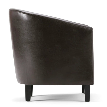 Austin Transitional Tub Chair dark brown leather with black legs Unique Piece Furniture on Tampa Home & Garden Store
