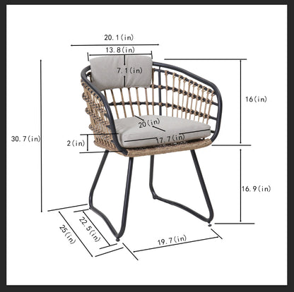 7 Piece Outdoor Wicker Dining Set and Table