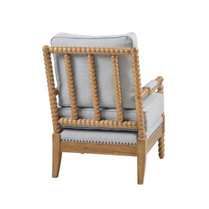 Arm Chair With Back Spindle Design and Cushions