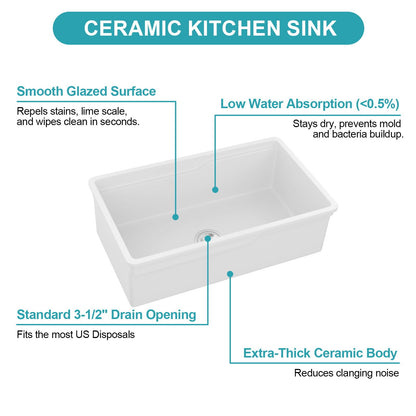 Undermount Workstation and Ceramic Kitchen Sink