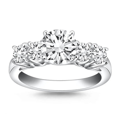Bids.com 14k white gold five-stone diamond trellis engagement ring on Tampa Home & Garden Store