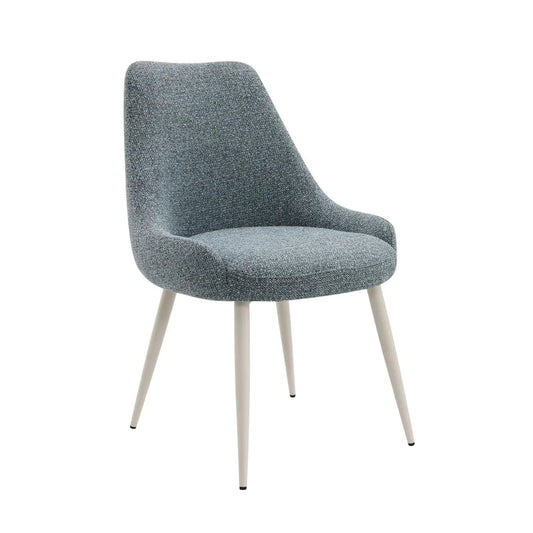 Table Side Chair - Light Blue, textured blue-gray upholstery with tapered light wood legs on Tampa Home & Garden Store