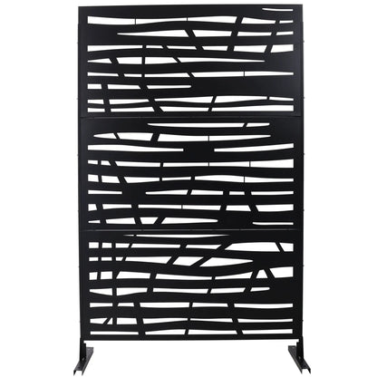 Metal privacy screen room divider by Unique Piece Furniture, black with abstract cutouts on Tampa Home & Garden Store
