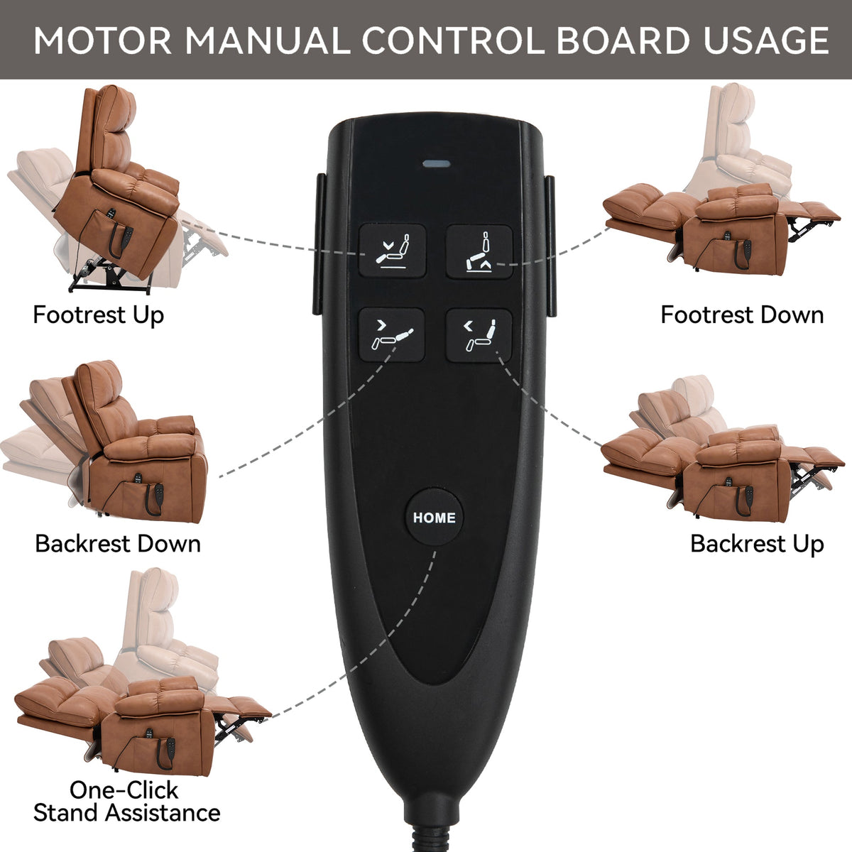 Orange Faux Leather Power Lift Massage Recliner