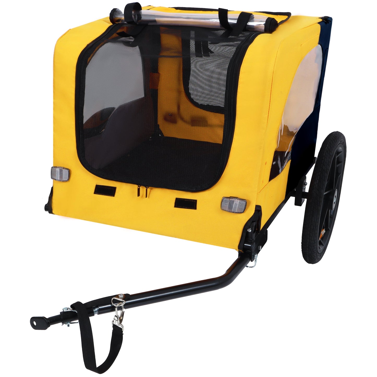 Pet trailer for medium dogs up to 66 lbs, yellow fabric with mesh front panel HouseOfZazla on Tampa Home & Garden Store