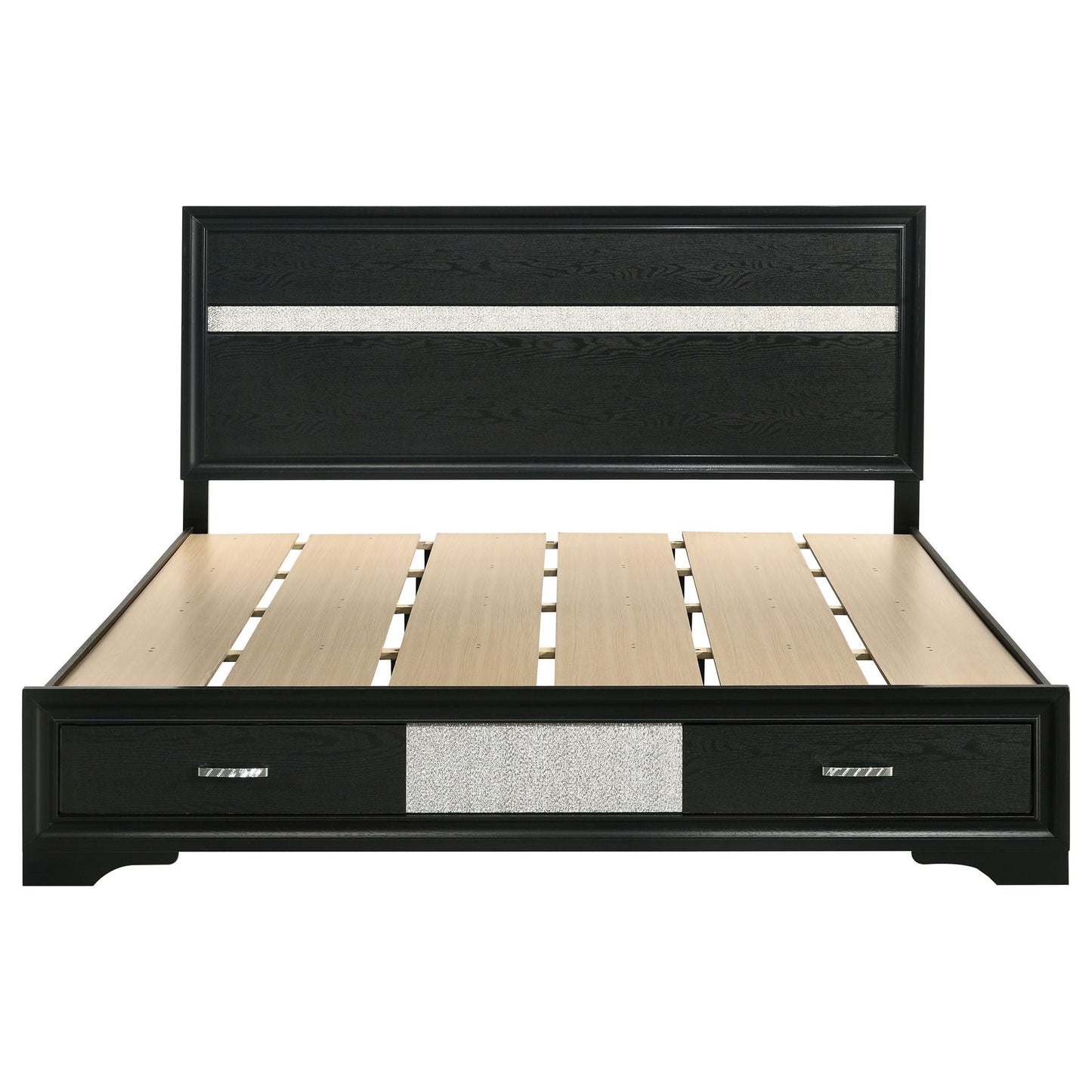 Annie Upholstered Panel Bed and Glitter Stripe