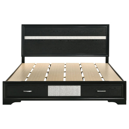 Annie Upholstered Panel Bed and Glitter Stripe