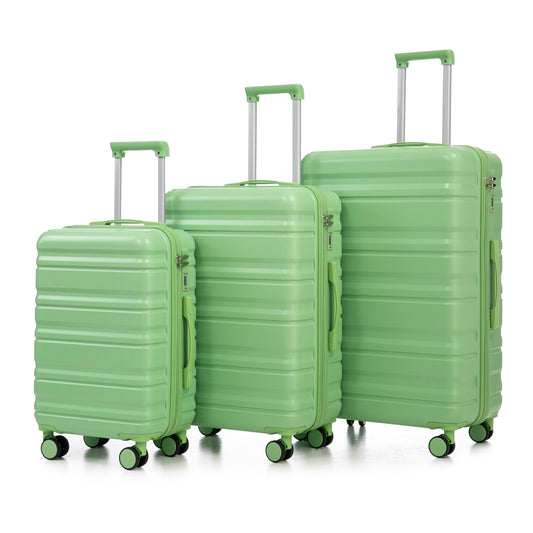 Luggage set HIFINE Tourist 3-Piece Spinner in Green with hard-shell suitcases on wheels on Tampa Home & Garden Store