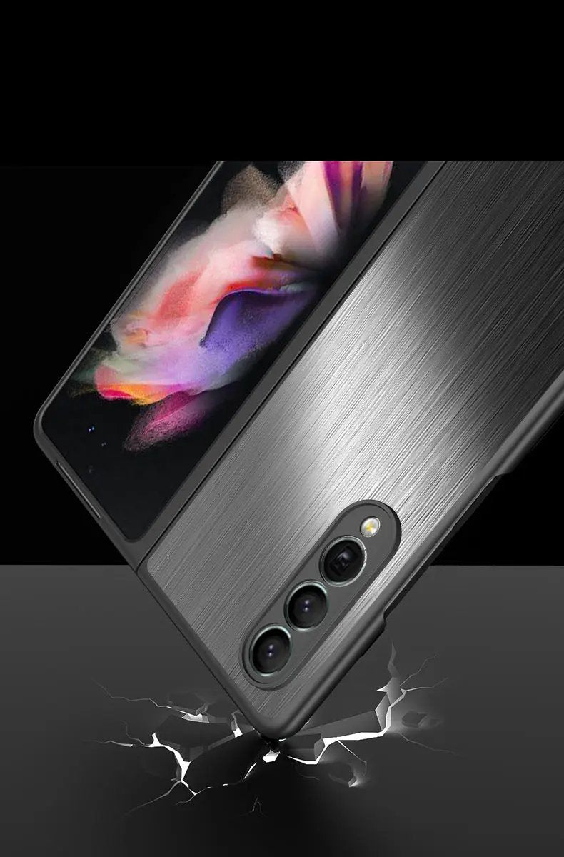 Galaxy Flip Metal Cover Phone Case brushed metal finish for Galaxy with camera module cutout on Tampa Home & Garden Store