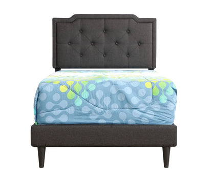 Button Tufted Bed dark gray upholstered with diamond tufting by Unique Piece Furniture on Tampa Home & Garden Store