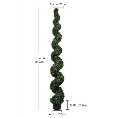 Faux spiral topiary plant in black pot, 82.6in tall, HouseOfZazla, Home & Garden on Tampa Home & Garden Store