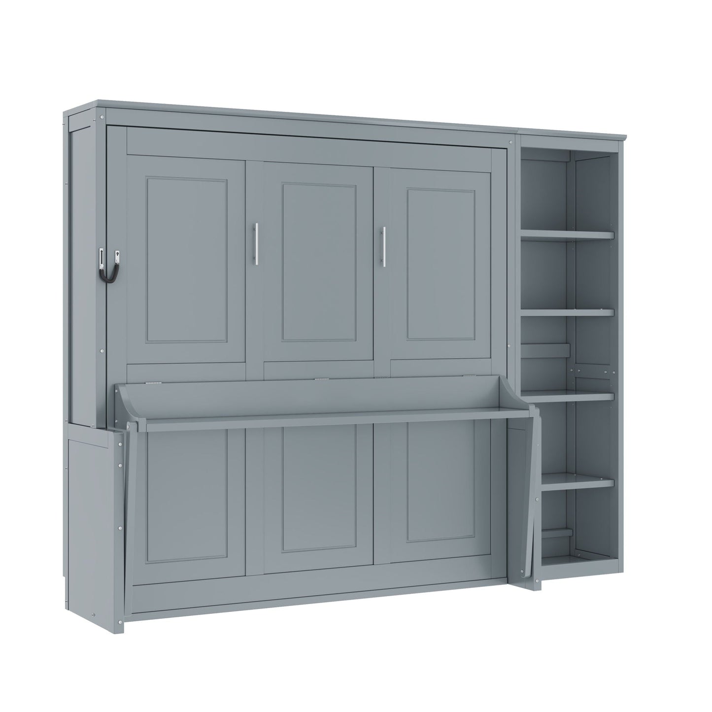 Sturdy Murphy Bed With Desk and Bookshelf