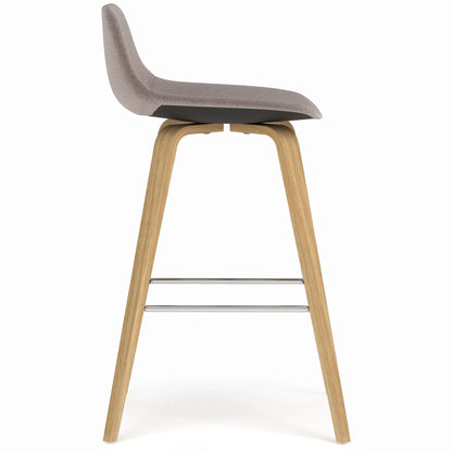 Randolph Bentwood upholstered counter stool pair in fabric with wood legs and metal footrest on Tampa Home & Garden Store