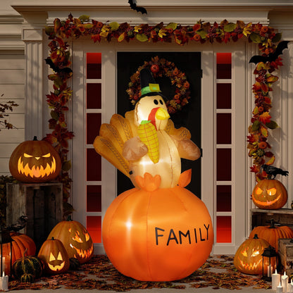 Inflatable Thanksgiving Turkey LED display by HouseOfZazla for garden use orange turkey on Tampa Home & Garden Store