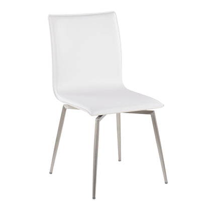 White upholstered contemporary chair with swivel metal base on Tampa Home & Garden Store