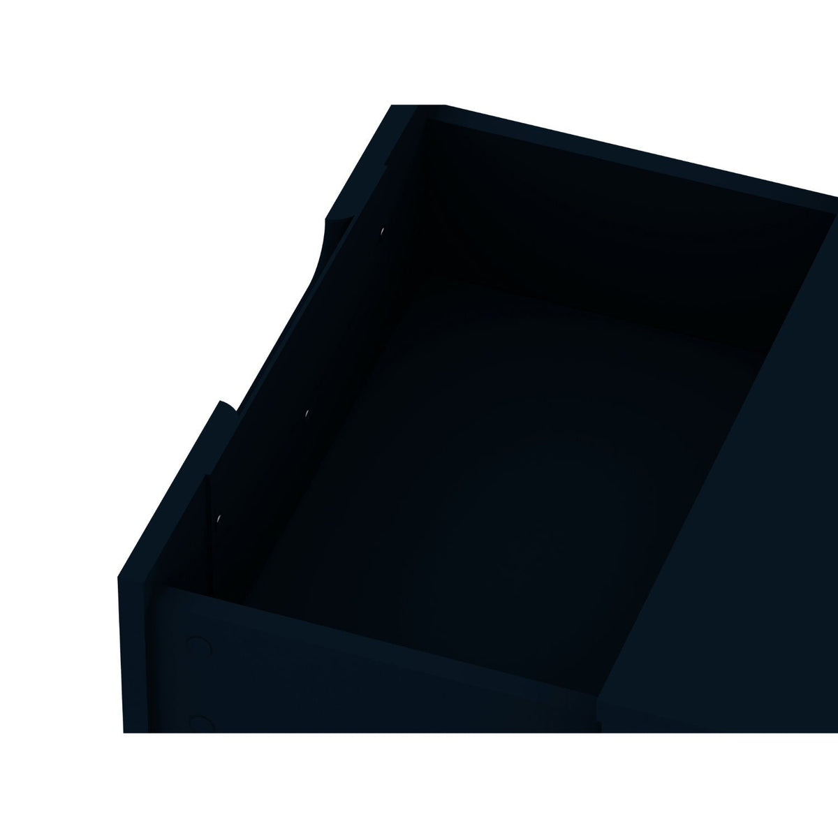2 Drawer Nightstand with Durable Splayed Legs in dark navy finish, open drawer interior on Tampa Home & Garden Store