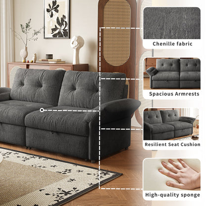 Multifunctional Plush Chenille Sofa and Bed Set