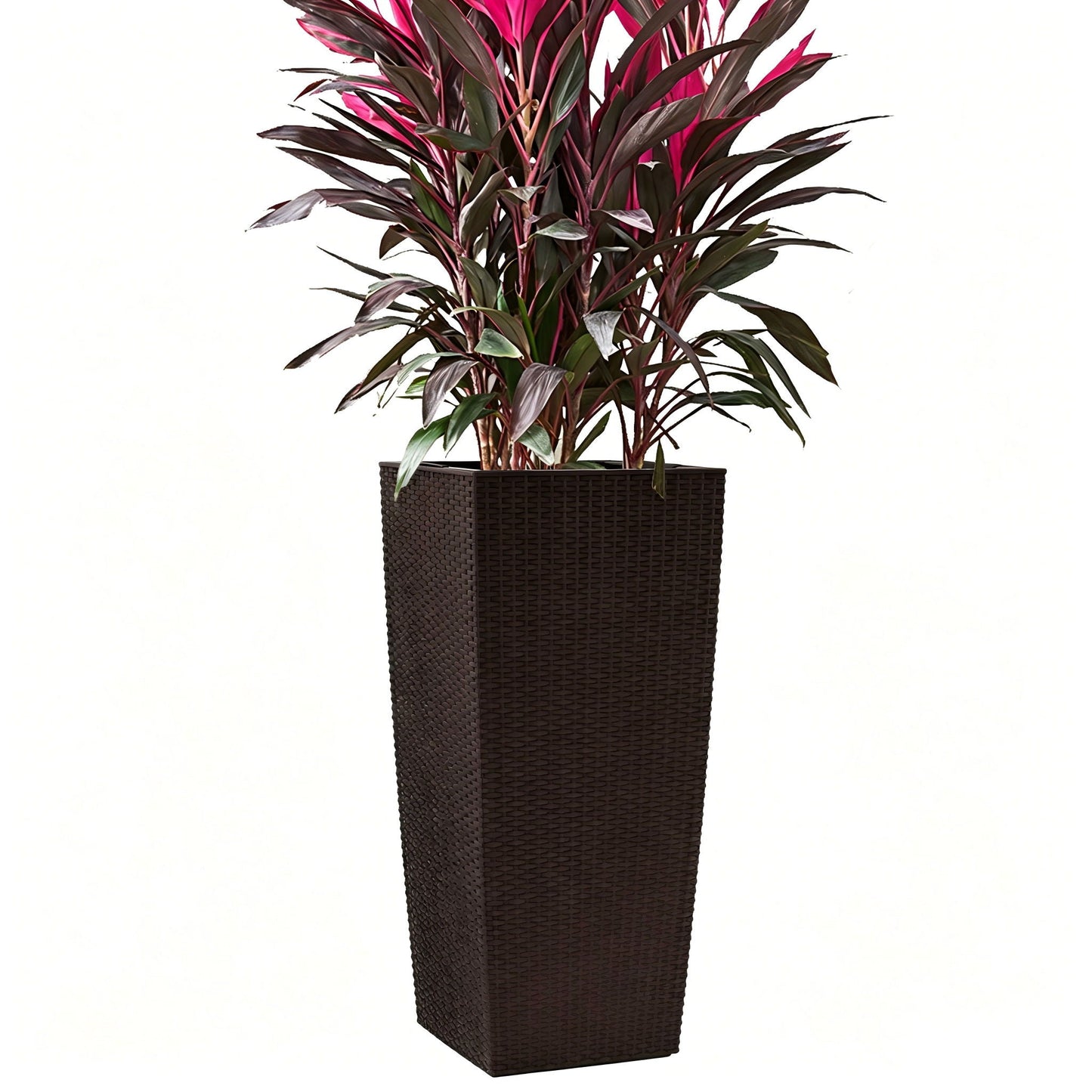 Indoor Outdoor Planter with Automatic Watering System by HouseOfZazla, brown woven planter on Tampa Home & Garden Store