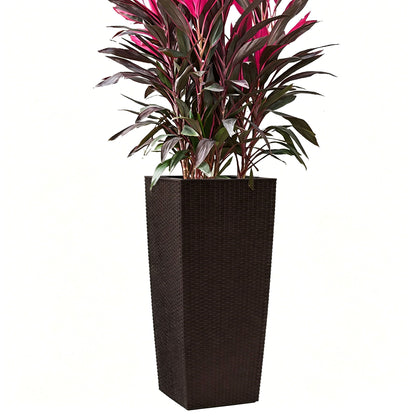 Indoor Outdoor Planter with Automatic Watering System by HouseOfZazla, brown woven planter on Tampa Home & Garden Store
