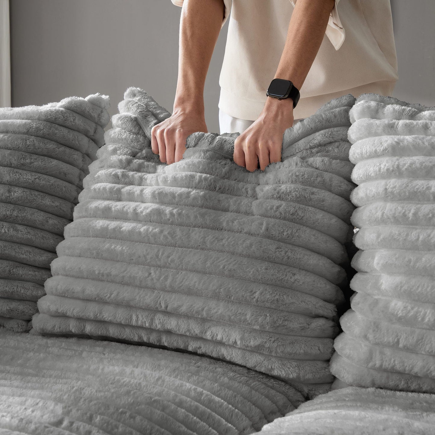 Convertible Sofa With Deep Seat and Pillows