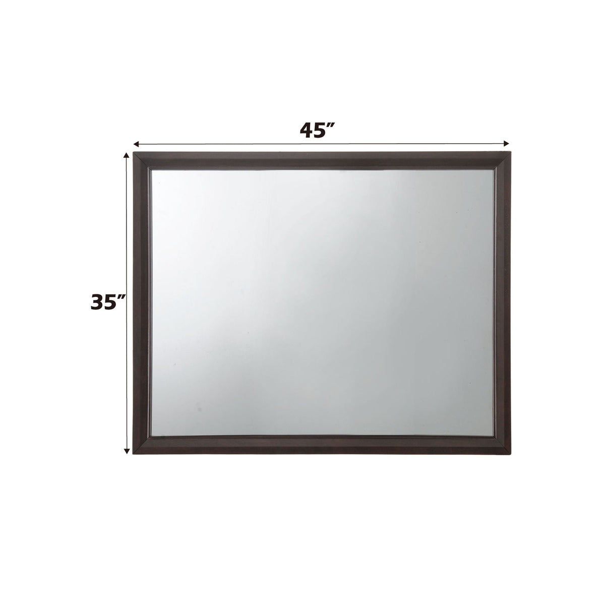Madison Mirror with espresso wood frame, 45 inches wide by 35 inches tall, HouseOfZazla on Tampa Home & Garden Store