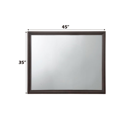 Madison Mirror with espresso wood frame, 45 inches wide by 35 inches tall, HouseOfZazla on Tampa Home & Garden Store