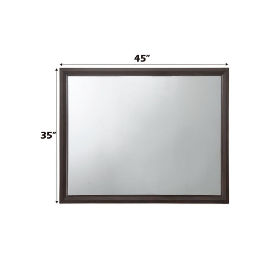 Madison Mirror with espresso wood frame, 45 inches wide by 35 inches tall, HouseOfZazla on Tampa Home & Garden Store