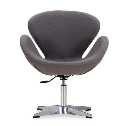 Raspberry Swivel Lounge Chair 360-degree rotation in dark gray fabric with chrome base on Tampa Home & Garden Store