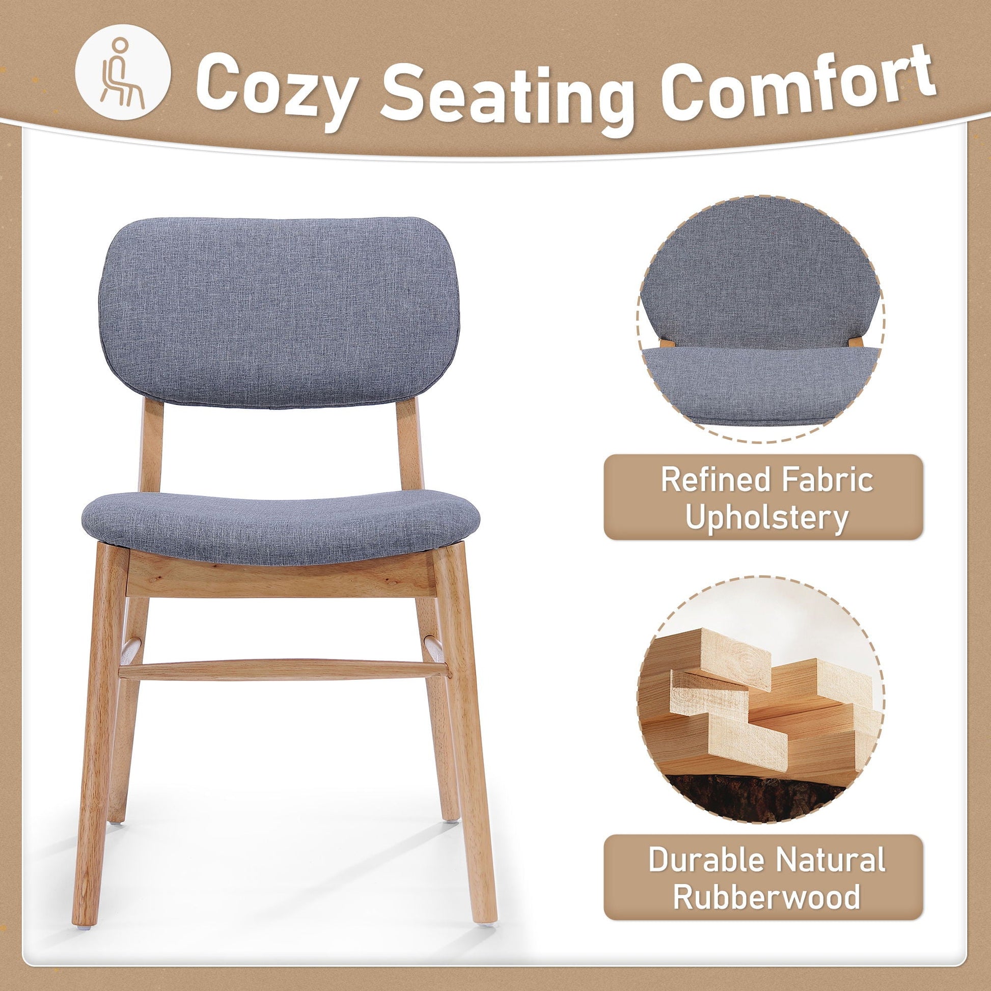 Voyager Upholstered Accent Chair Set of 2 in blue-gray fabric with splayed wood legs on Tampa Home & Garden Store