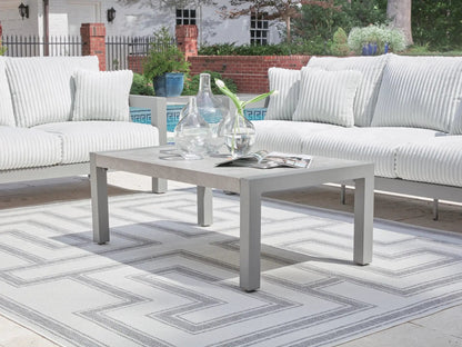 Hurley Park Table Outdoor Aluminum Frame Stone