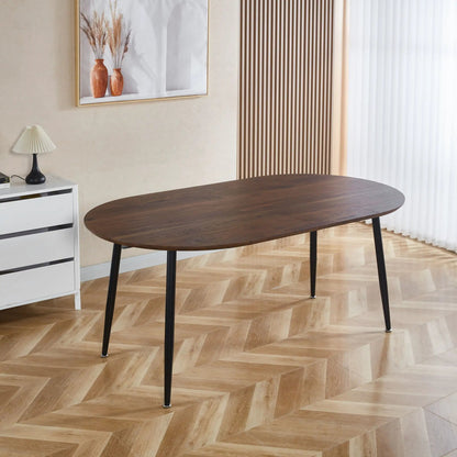 Extendable Dining Table with Durable Metal Legs