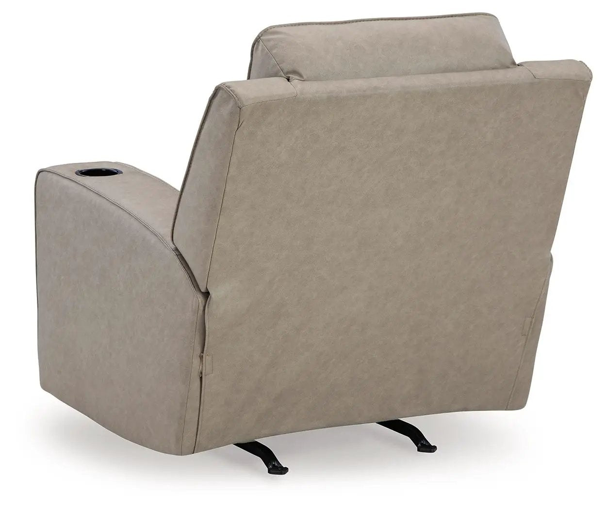 Lavenhorne Rocker Recliner Pebble fabric with built-in cup holder on Tampa Home & Garden Store