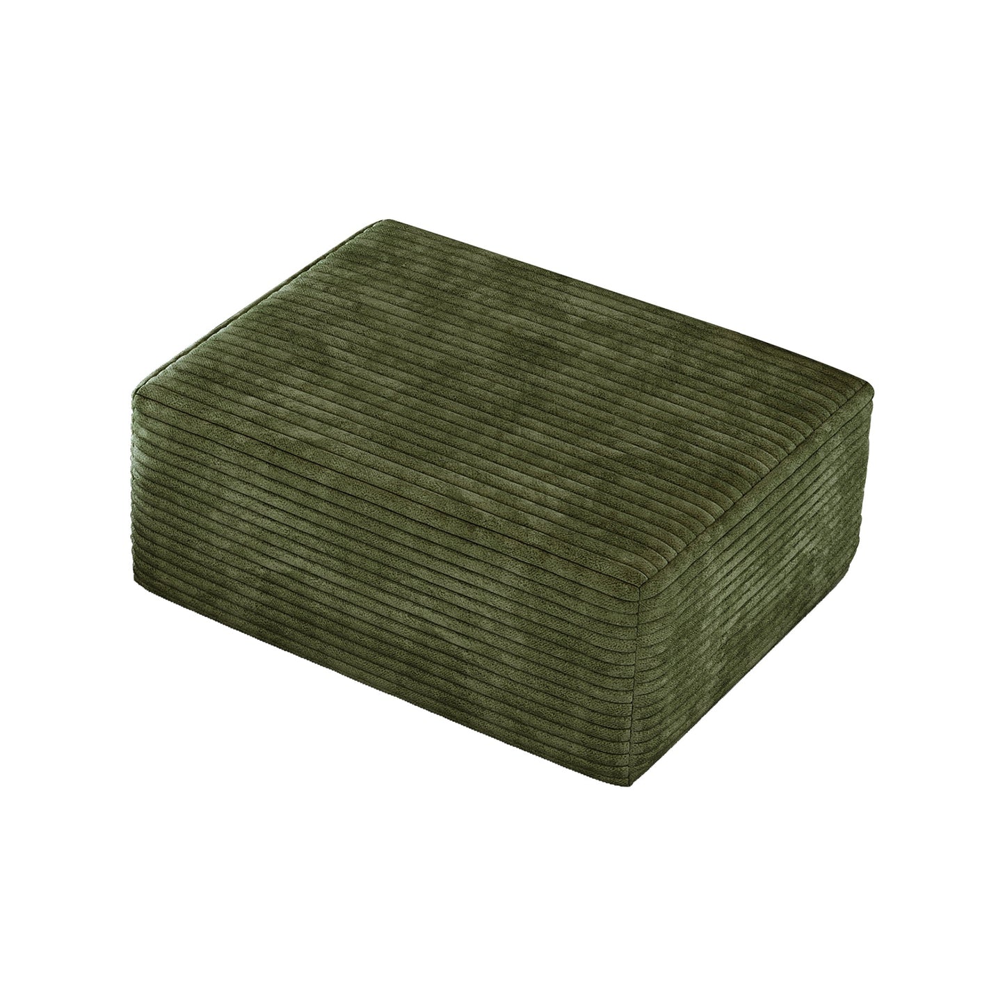 Green Plush Corduroy Sofa Ottoman For Bedrooms
