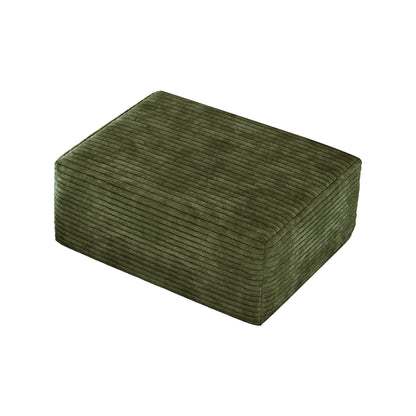 Green Plush Corduroy Sofa Ottoman For Bedrooms