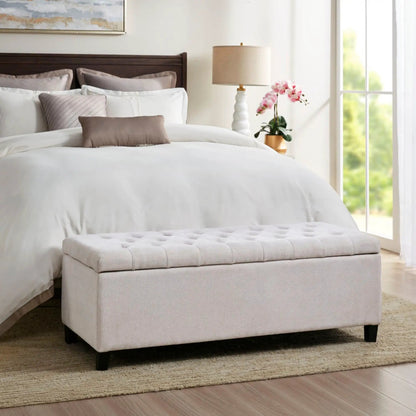 Tufted Top Storage Bench With Soft Close Lid