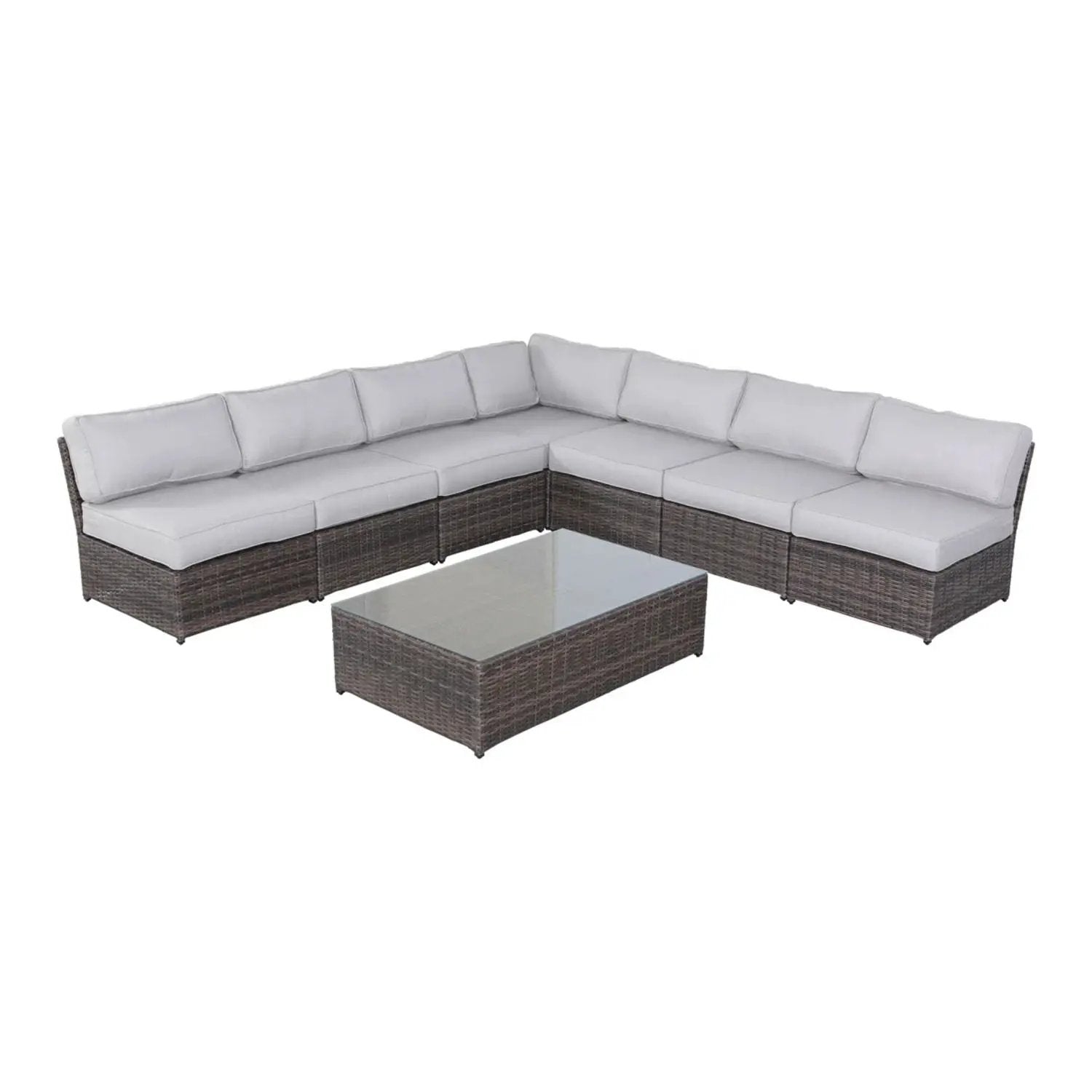 Modern patio rattan sectional with cushions 2pc outdoor set Unique Piece Furniture on Tampa Home & Garden Store