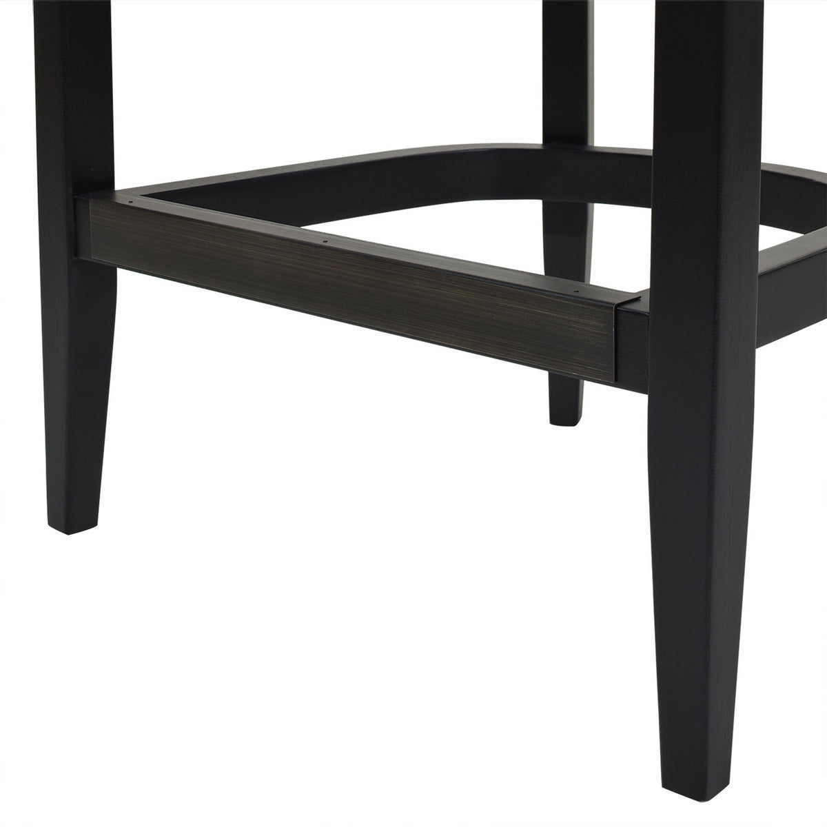 Mid-Century Modern Cane Back Counter Stool with black frame and brown wood footrest, counter height 24–27 on Tampa Home & Garden Store