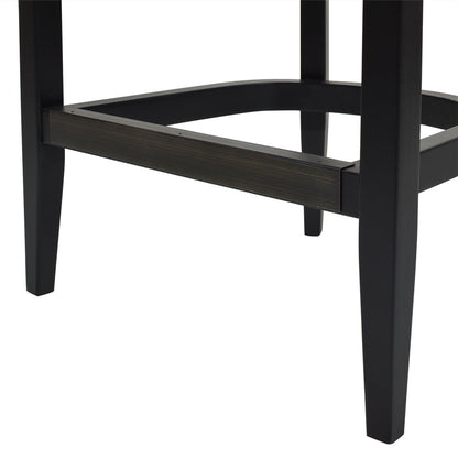 Mid-Century Modern Cane Back Counter Stool with black frame and brown wood footrest, counter height 24–27 on Tampa Home & Garden Store