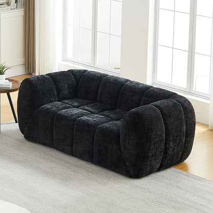 Rounded Cloud Sofa and Piano Key Backrest Design